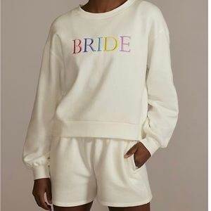 "bride" rainbow sweatshort set (db studio)